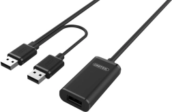 Aktív USB 2.0 hosszabbítókábel 20 m UNITEK Y-279 fekete