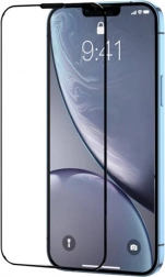 Edzett üveg fekete kerettel és porvédő szűrővel iPhone 15 Pro Max-hoz