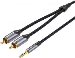 Vention BCNBG 2xRCA–3,5 mm audio kábel 1,5 m (szürke)