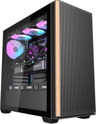 Darkflash DS900WS számítógépház fekete, panorámás üveggel és 4 ARGB ventilátorral