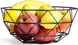 Fekete fém geometrikus gyümölcstál 28 cm Vilde