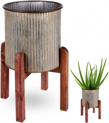 Fém virágtartó kaspó állvánnyal 27 × 39 cm