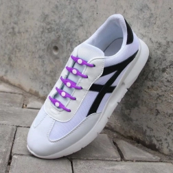 Szilikon cipőfűzők 14 db - lila