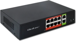 Fast Ethernet PoE switch 8× RJ45 + 2× RJ45 uplink, 120 W, 10/100 Mb/s