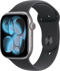 Apple Watch Series 11 GPS 42 mm csillag-szürke alumínium tok fekete sportpánttal M/L