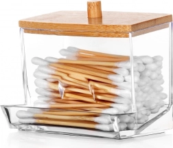 Vattapálcika-adagoló bambusz fedéllel 9 × 7,3 × 9 cm