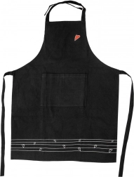 Pamut konyhai kötény szív motívummal, fekete