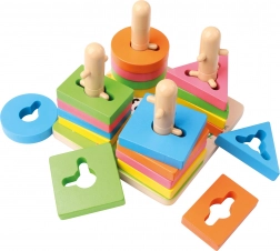 Fa fűzős formajáték 15 cm