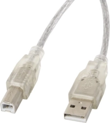 USB 2.0 kábel AM-BM 3M átlátszó