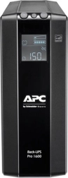APC Back‑UPS Pro 1600 VA szünetmentes tápegység AVR-rel és LCD-vel, 8× C13