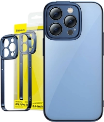 Baseus Glitter tok és edzett üveg iPhone 14 Pro Max-hoz kék