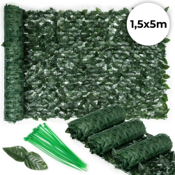 Mű borostyán kerítés 500x50 cm erkélyre zöld színben