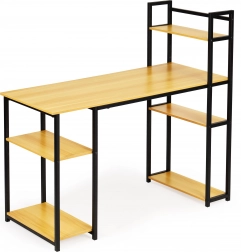 Íróasztal loft stílusú polcokkal világos tölgy