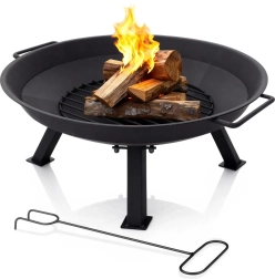 Kerti tűzrakóhely fogantyúkkal és parázshúzóval, 56 cm