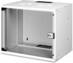 Fali 19" 9U SOHO PRO hálózati szekrény üvegajtóval, szürke