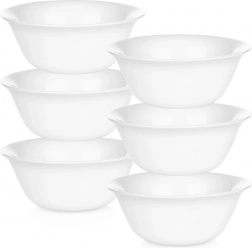 Fehér üveg tálkák 300 ml, 6 darabos készlet