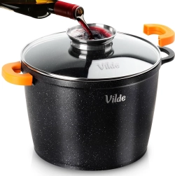 Gránitlábas üvegfedővel TERRUNA AROMA 24 cm, 6,7 l