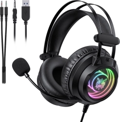 Onikuma X80 játék headset mikrofonnal és RGB háttérvilágítással