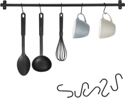 Fekete fém konyhai reling RADKA 78,5 cm