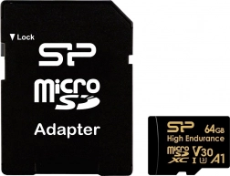 microSDXC High Endurance memóriakártya 64 GB V30 UHS‑I U3 A1 + microSD–SD adapter