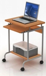 Kompakt számítógépasztal kihúzható billentyűzettartóval, bükk