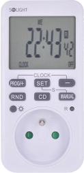 Solight digitális heti időkapcsoló háttérvilágított, nagy LCD-vel