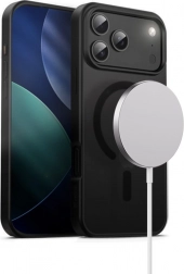 Hybrid Frost Mag Cover tok iPhone 17 Pro Max-hoz MagSafe-fel, fekete