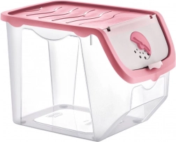 Műanyag doboz gyümölcs és zöldség tárolására fedéllel, rózsaszín, 12 l