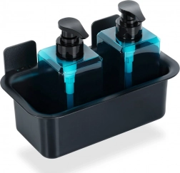 Fekete öntapadós zuhanypolc 23,5 × 13,5 × 11,5 cm