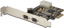 FireWire 800 PCIe vezérlő 2x külső és 1x belső porttal, low profile