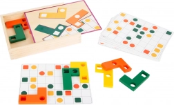 Small Foot fa logikai játék – színes kirakó kártyákkal