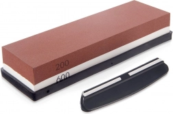 Kétrétegű késélező kő 18,5 × 6 × 3 cm vezetőklipsszel