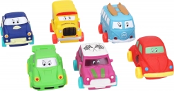 Puha műanyag kisautó 9 cm szabadon futó kerekekkel