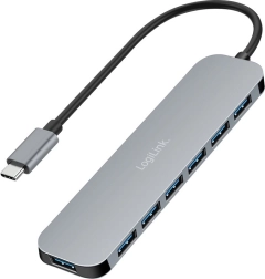 LogiLink 7 portos USB‑C hub USB 3.2‑vel, USB‑A, 5 Gb/s és 20 W tápellátás