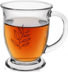 Üveg bögre 450 ml levélmintával