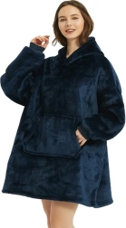 Meleg kapucnis pulóver típusú takaró kék 2 az 1-ben