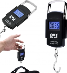 Utazó digitális akasztós mérleg horoggal, 50 kg