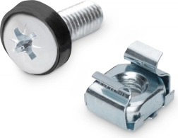 M6 szerelőcsavarok, 19,8 mm, anyákkal és alátétekkel, 10" és 19" rackekhez, 50 db-os készlet, ezüst – DIGITUS