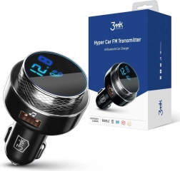 autós FM-transzmitter Bluetooth-szal, 2× USB‑A, kártyaolvasó és gyorstöltés
