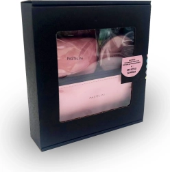 PASTELINI ajándékszett rózsaszín – pénztárca, kozmetikai táska, tükör és manikűrkészlet