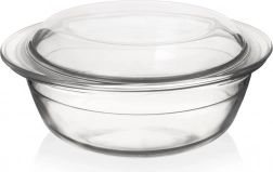 Üvegből készült, hőálló sütőtál fedővel, 2,2 l