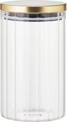 Üveg tárolóedény szóródó élelmiszerekhez fedéllel és tömítéssel 1 l