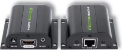 HDMI extender Etherneten keresztül Cat5e/6/6a/7-ig 60 m-ig IR-vevővel, fekete
