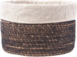 Kézzel font tárolókosár kivehető textilbetéttel 20 × 13 cm