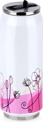 500 ml-es, virágmintás, doboz alakú termoszbögre