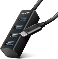 HUE-M1C 4 portos mini fém USB 3.2 Gen 1 elosztó, 20 cm-es USB-C kábel