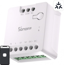Okos Wi‑Fi kapcsoló SONOFF MINI‑D MATTER támogatással (AC/DC 12–48 V, potenciálmentes)