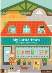 Petit Collage újrahasználható matricák – Az én kis városom jelenettel