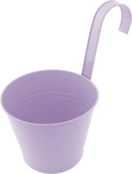 Erkélyre akasztható lila virágcserép