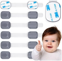 RICOKIDS gyermekbiztonsági szekrényzárak, 6 db, fehér